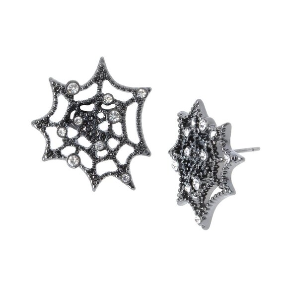 Betsey Johnson Spiderweb Stud Earrings - Picture 1 of 2